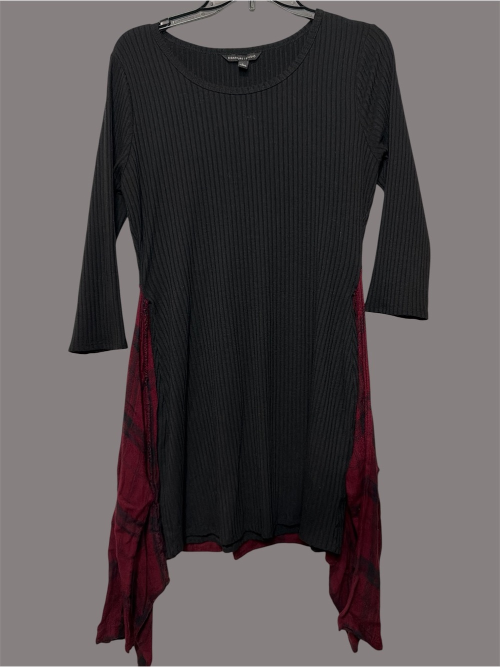 Signature Studio Ripped top with Tie on Flannel. - Picture 3 of 11